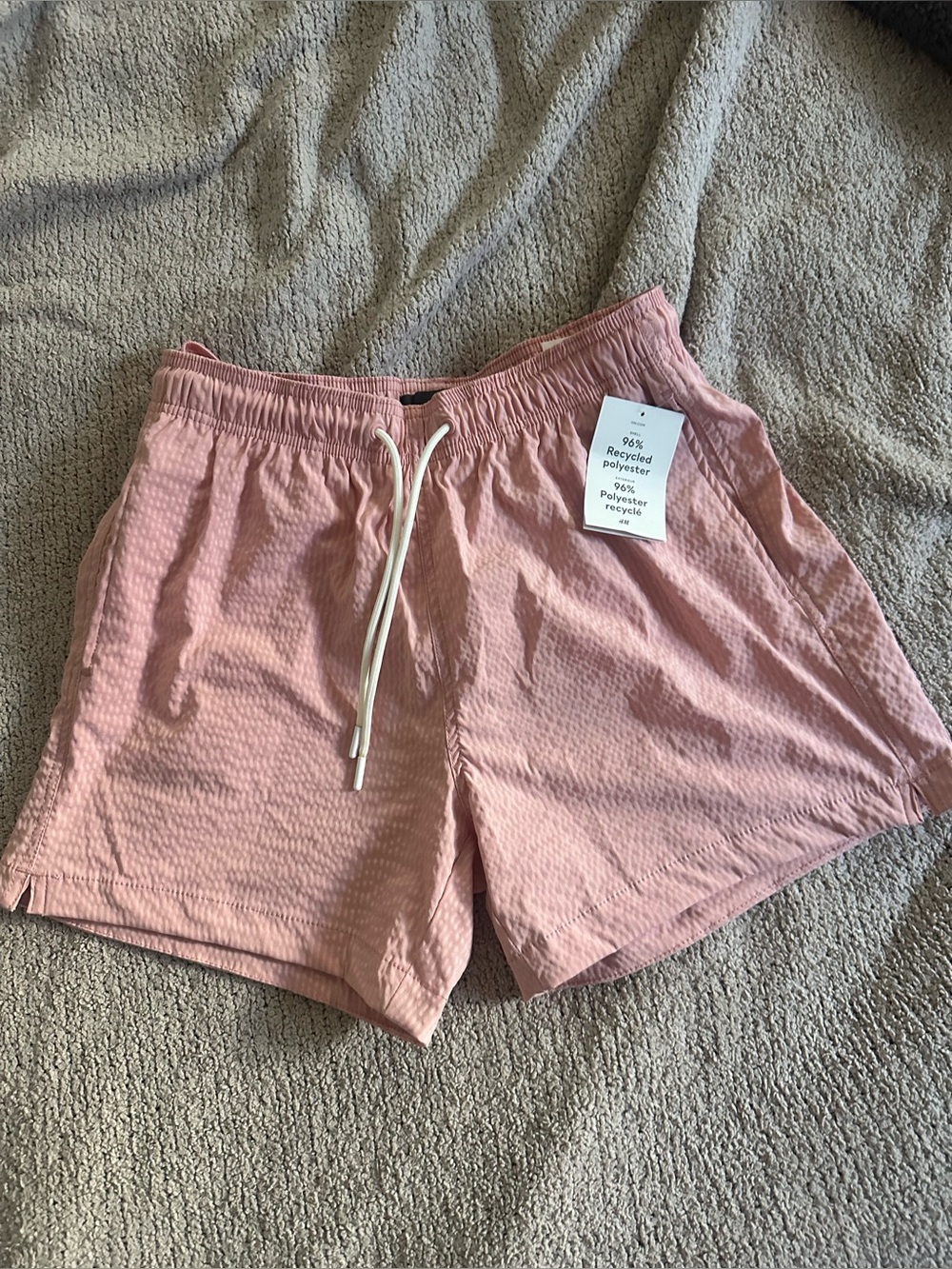 H&M Men’s Pink Seersucker Swim Shorts